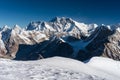 Everest, Lhotse, and Nuptse mountain peak view from Mera peak in a morning, Himalaya mountains range in Nepal