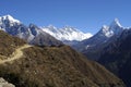 Everest, Lothse and Ama Dablam Royalty Free Stock Photo