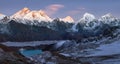 Everest, Niht view from Renjo pass to gokyo Royalty Free Stock Photo