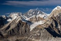 Everest, Nuptse, Lhotse mountain peak view from Mera la pass, Everest region, Nepal Royalty Free Stock Photo