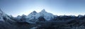 The everest range at dawn from Kala Patthar, Gorak Shep, Everest Base Camp trek, Nepal Royalty Free Stock Photo