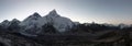 The everest range at dawn from Kala Patthar, Gorak Shep, Everest Base Camp trek, Nepal Royalty Free Stock Photo