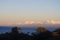 Everest Range in Himalayas, panorama photography taken in the morning