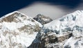 Everest from way to everest base camp with cloud -khumbu valley - Neepal Royalty Free Stock Photo