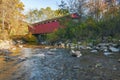 Everett Covered Bridge over Furnace Run in autumn.Cuyahoga Valley National Park