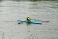 Active Senior rowing on the Snohomish River