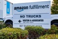 Everett WA USA August 17 2023: Amazon Fulfillment sign