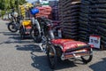 Everett WA USA August 25 2023 - Electric Bike and trailer loaded up with bark mulch