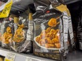 Everett, WA USA - circa August 2022: Angled, selective focus on P. F. Changs freezer meals for sale inside an Albertsons grocery Royalty Free Stock Photo