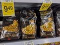 Everett, WA USA - circa August 2022: Angled, selective focus on P. F. Changs freezer meals for sale inside an Albertsons grocery Royalty Free Stock Photo