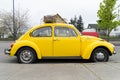 Circa 1973 Vintage Yellow Volkswagon Beetle