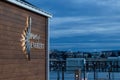 Port of Everett Building at the waterfront dock at Sunset