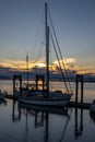 Public waterfront dock at Sunset Royalty Free Stock Photo