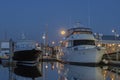 Moonlight on docked pleasure boats