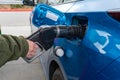 Prius Hybrid Car Being Fueled Up With Gasoline Royalty Free Stock Photo