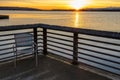 Everett Waterfront Dock at Sunset Royalty Free Stock Photo