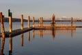 Everett Waterfront Dock at Sunset Royalty Free Stock Photo