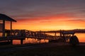 Everett Waterfront Dock at Sunset Royalty Free Stock Photo