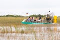 EVERGLADES, FLORIDA, USA - DECEMBER 8, 2016 : Airboat tour at mangrove forest in Everglades swamp