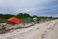 Beach campsite on Middle Cape Sable in Everglades National Park, Florida.