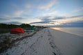 Beach campsite on Middle Cape Sable in Everglades National Park, Florida.