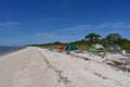 Beach campsite on Middle Cape Sable in Everglades National Park, Florida.