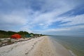 Beach campsite on Middle Cape Sable in Everglades National Park, Florida.