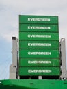Evergreen - the biggest container ship at Terminal Burchardkai in the port of Hamburg, Germany Royalty Free Stock Photo