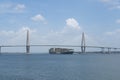 Evergreen Cargo Ship In Charleston Royalty Free Stock Photo