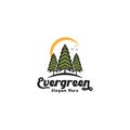 Evergreen logo design, pine tree logo inspiration ,nature logo vector template Royalty Free Stock Photo