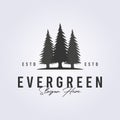 evergreen logo pine tree icon symbol vector illustration design..