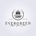 evergreen logo pine tree icon symbol vector illustration design.