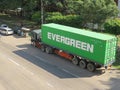 Evergreen Lorry at the Port in Yangon Royalty Free Stock Photo