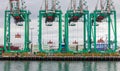 Evergreen Marine Corporation Container Cranes at Port of Los Angeles