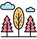 Evergreen Trees Isolated Vector Icon that can be easily modified or edit Royalty Free Stock Photo