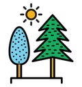 Evergreen Trees Isolated Vector Icon that can be easily modified or edit Royalty Free Stock Photo