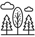 Evergreen Trees Isolated Vector Icon that can be easily modified or edit Royalty Free Stock Photo