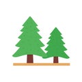 Evergreen trees Line Style vector icon which can easily modify or edit