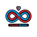 Everlasting Friendship, forever friends, creative vector symbol