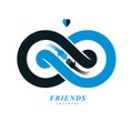 Everlasting Friendship, forever friends, creative vector symbol Royalty Free Stock Photo