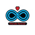 Everlasting Friendship, forever friends, creative vector symbol