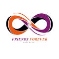 Everlasting Friendship, forever friends, creative vector symbol