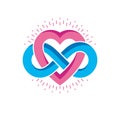 Everlasting Love concept, vector symbol created with infinity lo