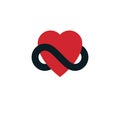 Everlasting Love concept, vector symbol created with infinity lo