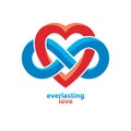 Everlasting Love concept, vector symbol created with infinity lo