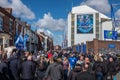 Everton, Liverpool, UK, April, 17, 2016: Crowds of supporters gather at Everton Football Club for a premiership game Royalty Free Stock Photo