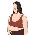 Every Body Is Beautiful - flat character illustration of plus size women happily showing her body shape, cute curvy plus size