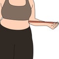 Every Body Is Beautiful - flat character illustration of plus size women happily showing her body shape, cute curvy plus size