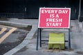Every Day Is a Fresh Start. Road sign on the street Royalty Free Stock Photo
