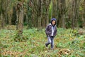 Every day is a journey. Little boy walk in woods. Little boy enjoy autumn day. Childrens leisure activities outdoor